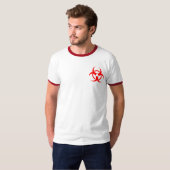 Roter Biogefährdung-Symbol-T - Shirt (Vorne ganz)