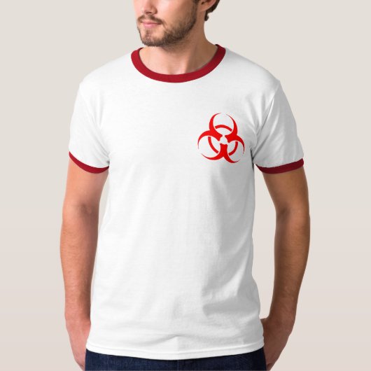 Roter Biogefährdung-Symbol-T - Shirt (Vorderseite)
