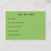 Roter Birdhouse-neue Adresse Visitenkarte (Rückseite)