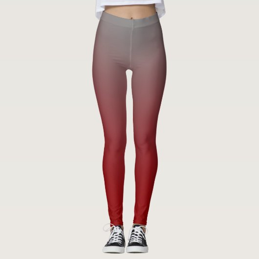 Roter bis grauer Gradient Modern Leggings (Vorderseite)