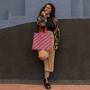 Roter Blaue Diagonalstreifen Tasche