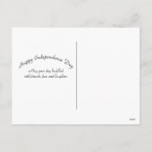 Roter Blaue Feuerwerk zum Unabhängigkeitstag Feiertagspostkarte (Rückseite)