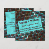 Roter blauer Fleck, Kratzer, Gitter- oder Ziegelef Einladung (Vorne/Hinten)