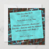 Roter blauer Fleck, Kratzer, Gitter- oder Ziegelef Einladung (Rückseite)