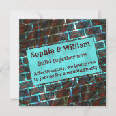 Roter blauer Fleck, Kratzer, Gitter- oder Ziegelef Einladung (Vorderseite)