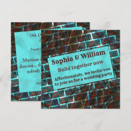 Roter blauer Fleck, Kratzer, Gitter- oder Ziegelef Einladung