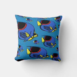 Roter, Blauer & Gelber Sonnenfisch Kissen