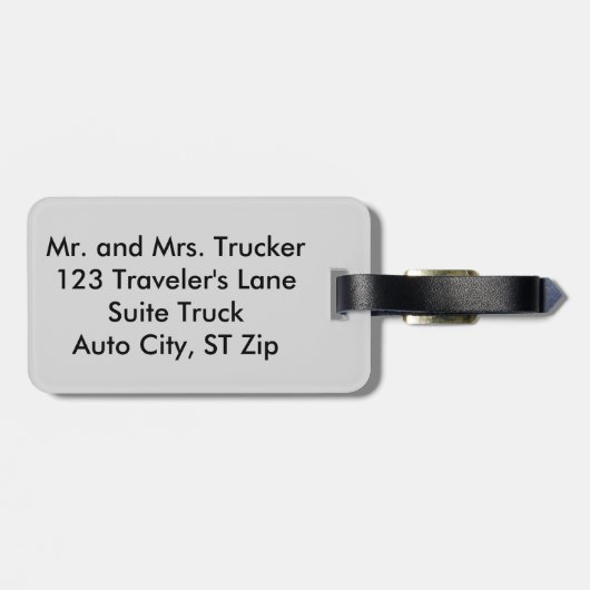 Roter blauer LKW behalten auf Truckin Gepäckanhänger (Rückseite horizontal)