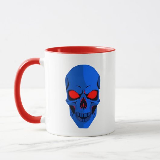 Roter blauer Schädel. Tasse (Links)