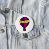 Roter blauer und gelber Heißluftballon Button (Beispiel)