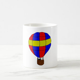 Roter blauer und gelber Heißluftballon Kaffeetasse