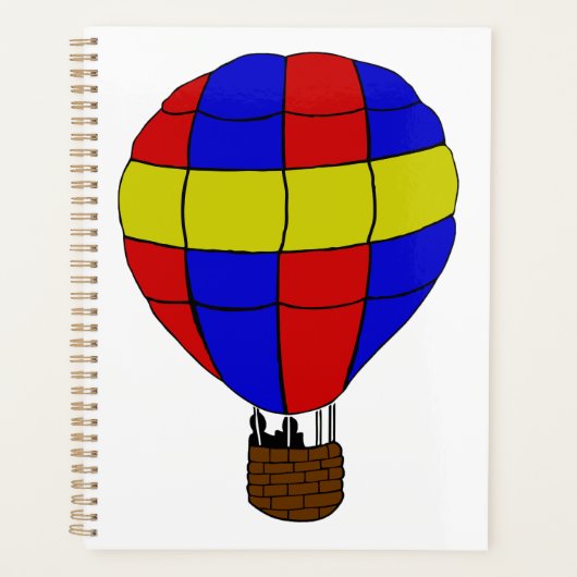 Roter blauer und gelber Heißluftballon Planer (Vorderseite)