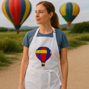 Roter blauer und gelber Heißluftballon Schürze