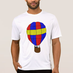 Roter blauer und gelber Heißluftballon T-Shirt