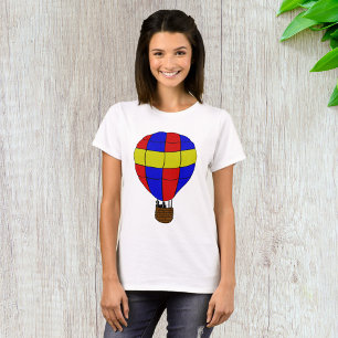 Roter blauer und gelber Heißluftballon T-Shirt