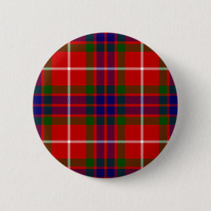 Roter blauer und grüner Clan Fraser Tartan Button