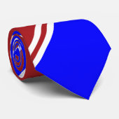 Roter blauer und weißer Regimentsstreifen Krawatte (Gerollt)