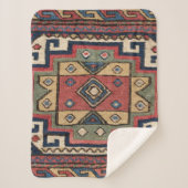 Roter Blauer Western Lone Star Dallas Sherpadecke (Vorderseite)