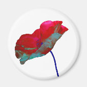 Roter Blaumohn auf Weiß Magnet (Vorne)