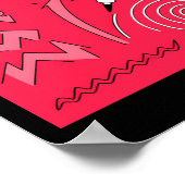Roter Bleistift Farbiger Ausdrucksvoller Digitaler Poster (Ecke)