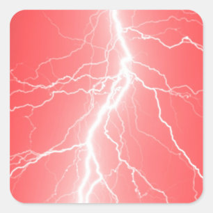 Roter Blitzschlag - Aufkleber