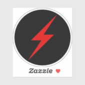 Roter Blitzschlag der Anarchie (auf schwarz) Aufkleber (Blatt)