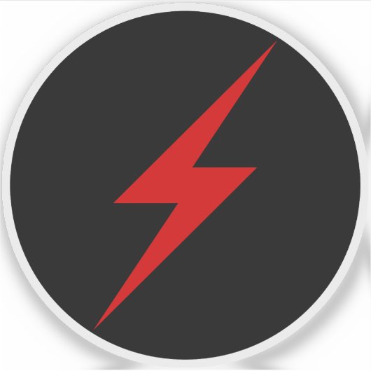 Roter Blitzschlag der Anarchie (auf schwarz) Aufkleber (Vorderseite)