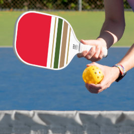 Roter Blockwald Grünbraun Racing Streifen Pickleball Schläger