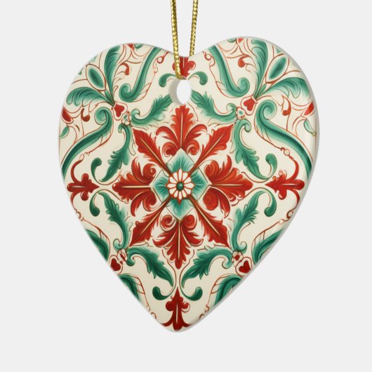 Roter Blossom Keramik Ornament (Links)