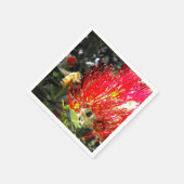 Roter blühender Neuseeländischer Weihnachtsbaum Serviette (Ecke)