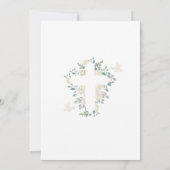 Roter Blume Mädchen Erste Heilige Kommune Einladung (Rückseite)