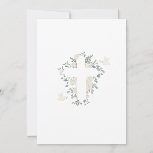 Roter Blume Mädchen Erste Heilige Kommune Einladung (Rückseite)