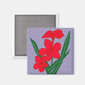 roter Blume Magnet (Vorderseite/Rückseite)