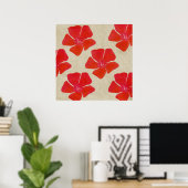 Roter Blumen-Druck Poster (Heimbüro)