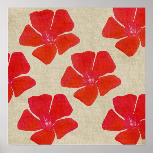 Roter Blumen-Druck Poster (Vorne)