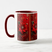 Roter Blumen-Feiertagsbecher Tasse (Links)