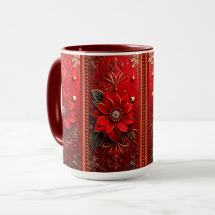 Roter Blumen-Feiertagsbecher Tasse