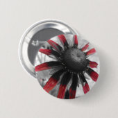 Roter Blumen-Knopf Button (Vorne & Hinten)