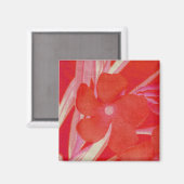 Roter Blumen-Magnet Magnet (Vorderseite/Rückseite)