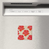 Roter Blumen-Muster-Magnet Magnet (In Situ (Geschirrspüler))