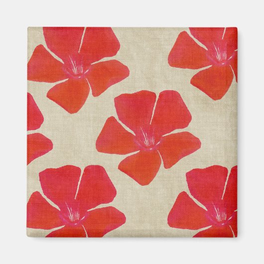 Roter Blumen-Muster-Magnet Magnet (Vorne)