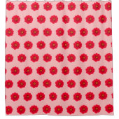 Roter Blumen nahtloser Muster Duschvorhang (Vorderseite)