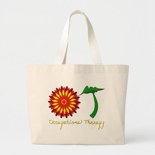 Roter Blumen-Power Jumbo Stoffbeutel (Vorne)