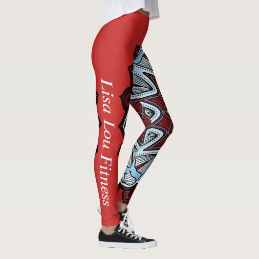 Roter Blumen-Power Leggings (Rechts)