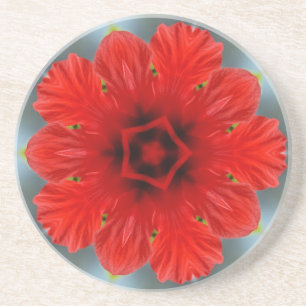 Roter Blumen-Untersetzer Sandstein Untersetzer