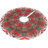 Roter Blumen-Weihnachtsbaum-Unterleger Polyester Weihnachtsbaumdecke (Schrägansicht)