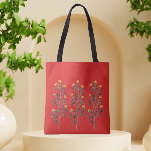 Roter Blumenbeutel Tasche