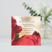 Roter Blumendusche Einladung (Stehend Vorderseite)