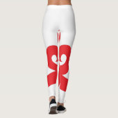 Roter Blumenentwurf Leggings (Rückseite)