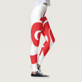 Roter Blumenentwurf Leggings (Rechts)